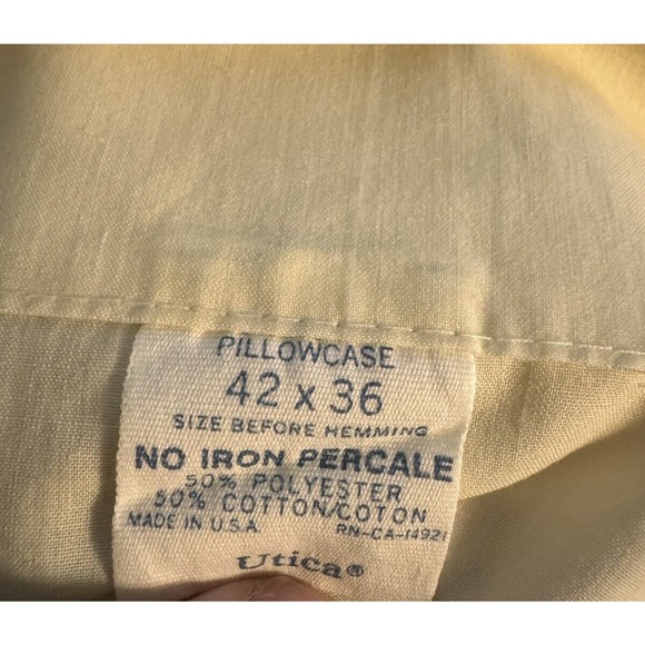 Vintage JP Stevens UTICA Yellow Rose 100% Cotton Pillow Case Victorian Style - Picture 9 of 10